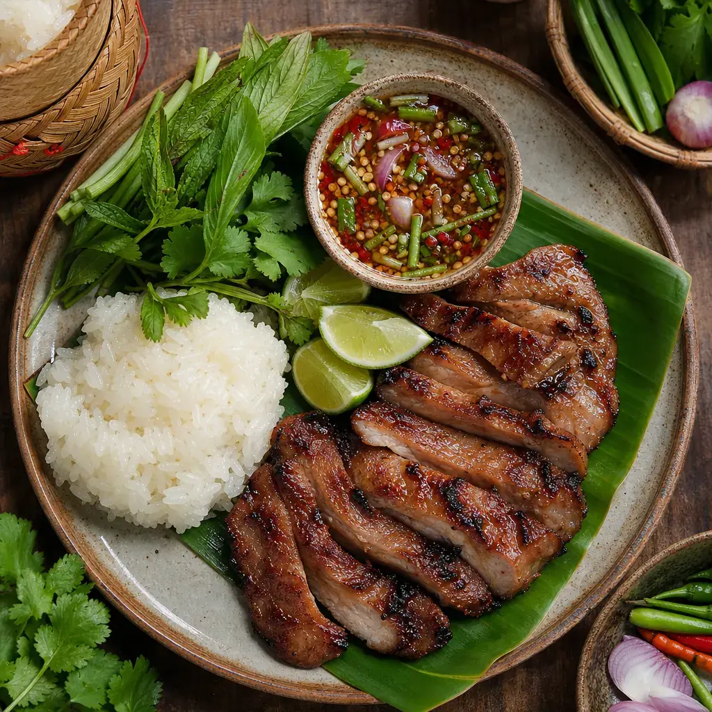 คอหมูย่างจานเด่น